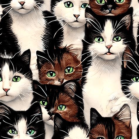 Cats In Hats Pattern · Creative Fabrica