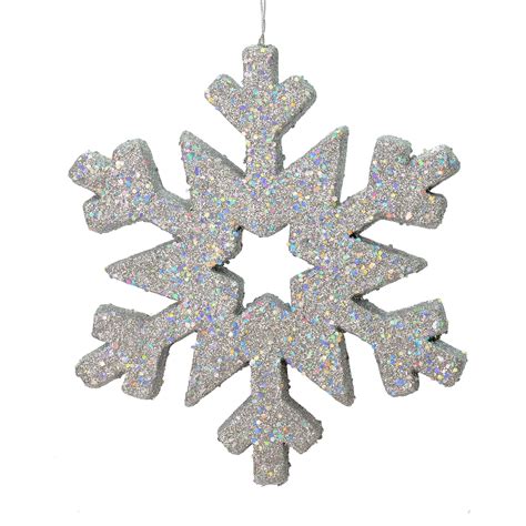 12 Silver Glitter Snowflake Outdoor