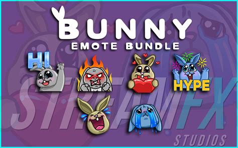 Bunny Emotes For Twitch Facebook Twitch And Youtube Etsy