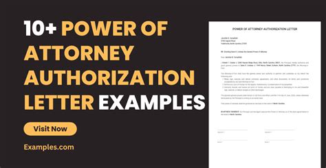 Power Of Attorney Authorization Letter Examples Format Types PDF