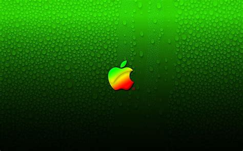 Green Multicolor Apple Inc Water Droplets Logos Technology Apple Hd Art