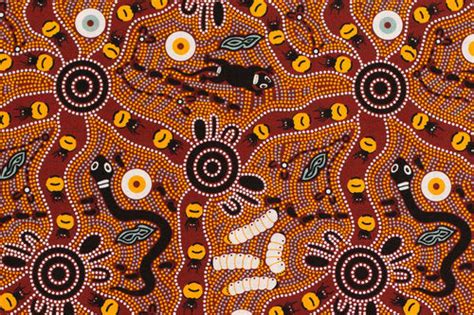Bush Tucker Aboriginal Pattern Fabric Australia Indigenous Patterns