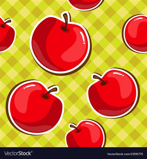 Seamless Texture Of Red Apples Royalty Free Vector Image