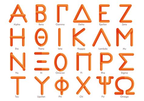 Modern Greek Alphabet Letters