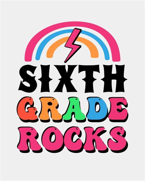 Premium Vector 6th Sixth Grade Rocks Back To School Quote Retro