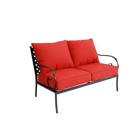 Garden Treasures Yorkford Outdoor Loveseat With Cushions And Red