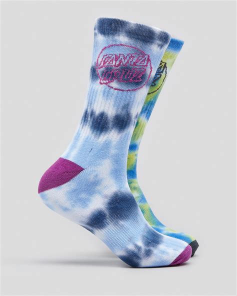 Shop Santa Cruz Dye Dot Socks 2 Pack In Assorted Fast Shipping And Easy