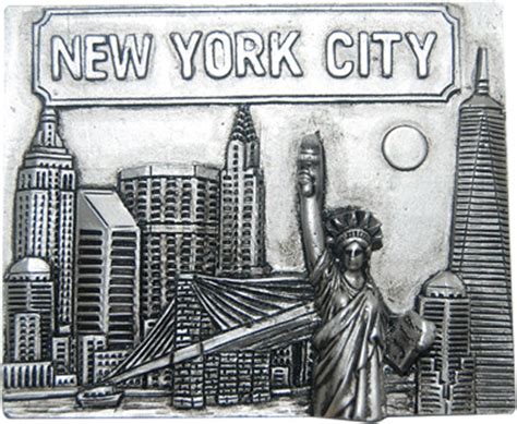 New York City Pewter Skyline Magnet Citydreamshop