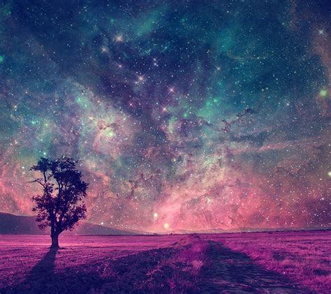 Landscape Abstract Galaxy Nature Tree Hd Wallpaper Peakpx