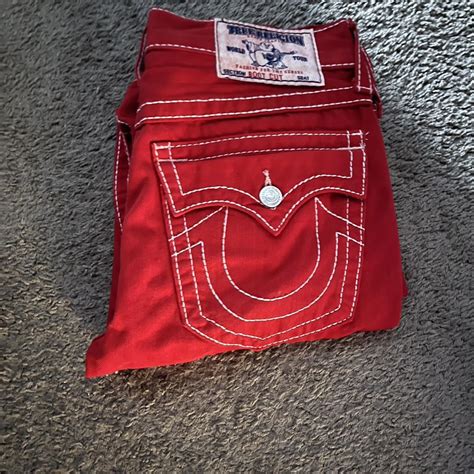 Insane Red True Religion Jeans Bootcut For Your Depop