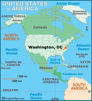 Washington Dc On Map Of North America