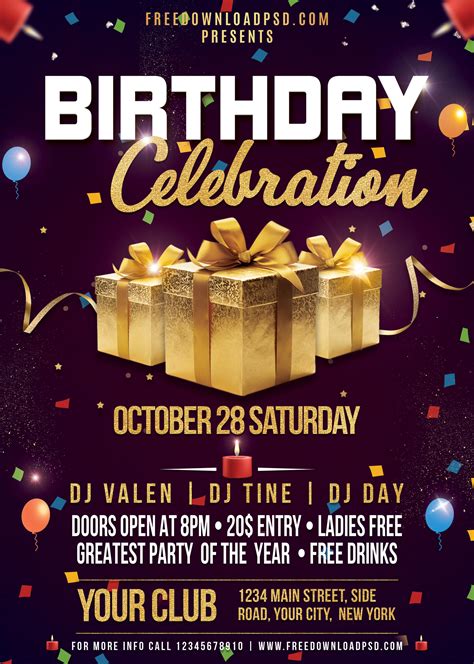 Happy Birthday Flyer Template Word Create Free Birthday Flyers In