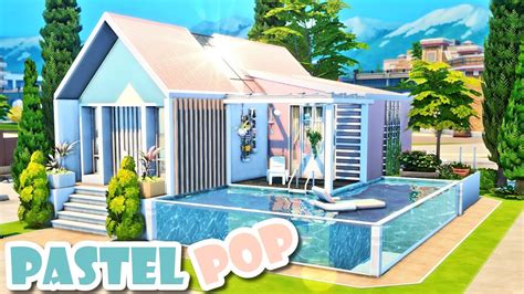Tiny Pastel Pop House The Sims 4 Speed Build No Cc Youtube