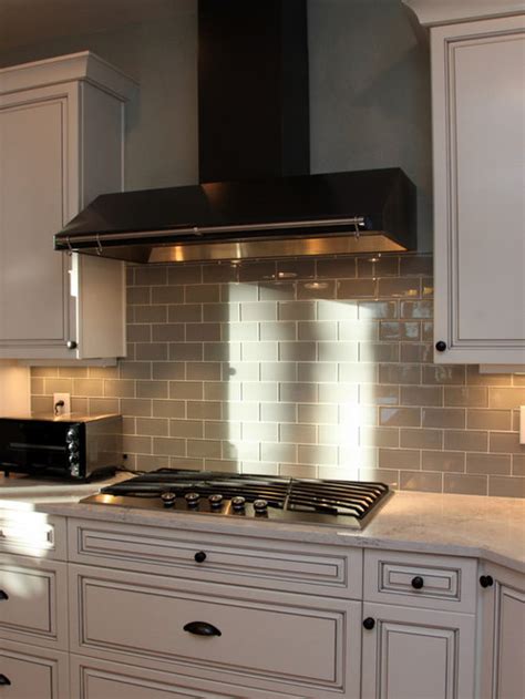 X 8 mm glass mosaic floor and wall tile is a gorgeous intricate lantern inspired ceramic & glass mosaics are hand pressed and hand filled. Grey Glass Tile Backsplash | Houzz