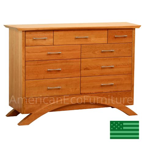 Amish Sunrise 9 Drawer Dresser Made In America American Eco Furniture