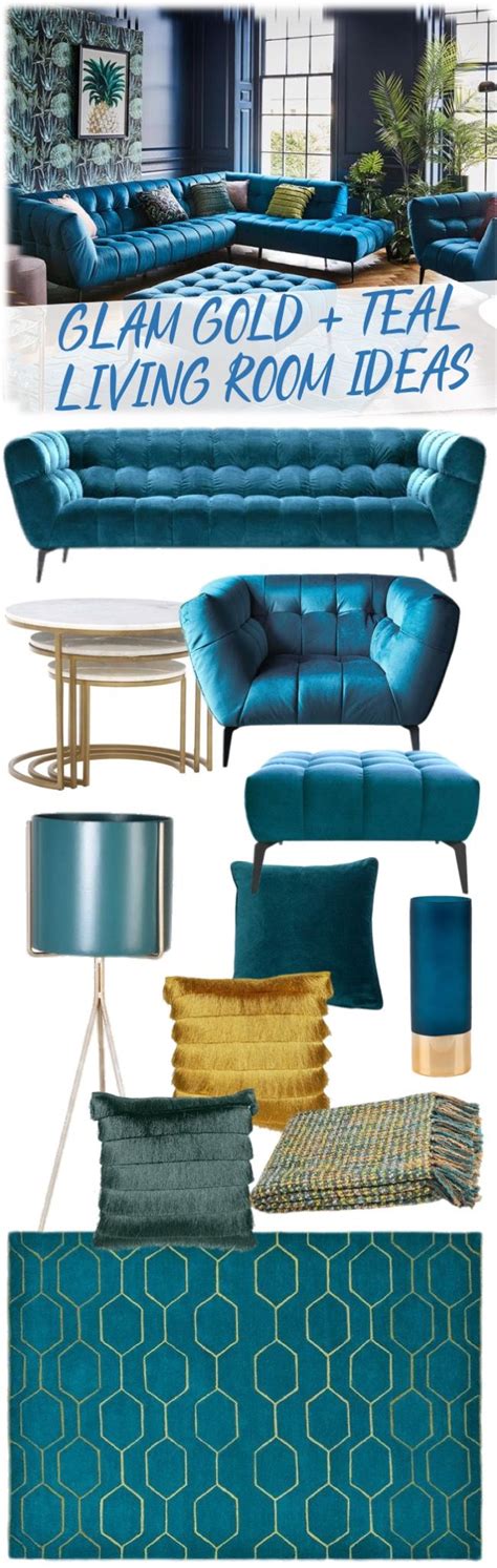 Glam Gold And Teal Living Room Ideas Blue Couch Living Room Teal