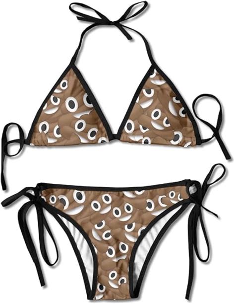 Poop Layer Backgroundwomens Sexy Triangle Print Bathing Two Pieces