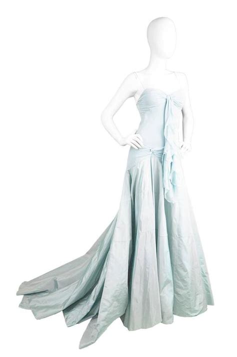 John Galliano For Christian Dior Bias Cut Silk Chiffon Gown With