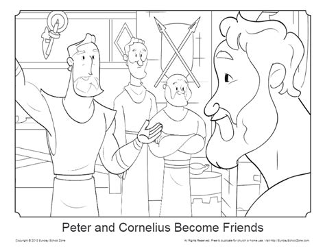 Where jesus christ is lord. Free Peter and Cornelius Coloring Page on Sunday School Zone