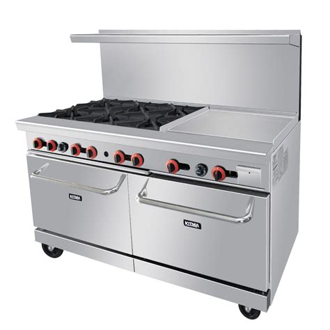 Heavy Duty 60gas 6 Burner Range With 24 Griddle And 2 Standard