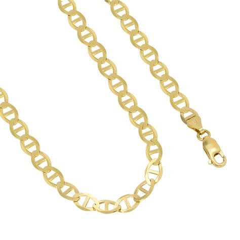 10k Yellow Gold Solid Mens 6mm Mariner Anchor Gucci Link Chain Necklace
