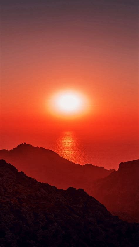 Sunset Afternoon Rock Mountain Red Iphone Wallpapers Free Download