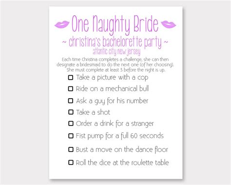 Bachelorette Party Game Naughty Bride Game Girls Night