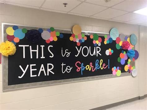 This Is Your Year To Sparkle Bulletin Board On The Wall In An