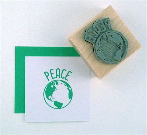 Peace On Earth Rubber Stamp Etsy Peace On Earth Stamp Rubber Stamps