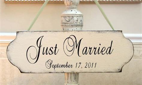 Letrero Wooden Wedding Signs Shabby Chic Cottage Just Married