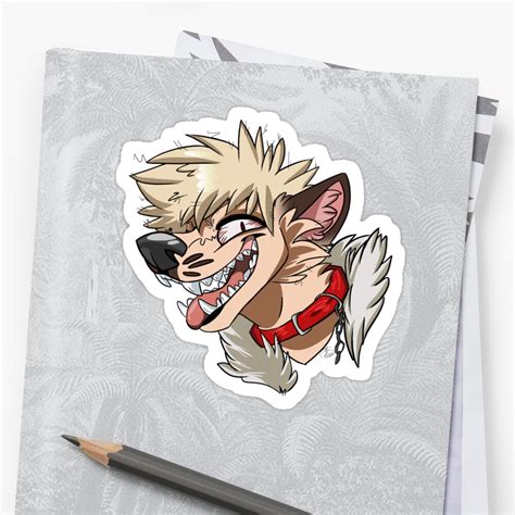 Bakugou Werewolf Sticker By Waterycoke Redbubble