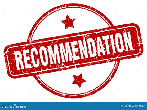 Recommendation Stamp Recommendation Round Grunge Sign Stock Vector