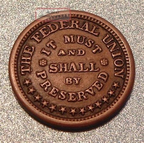 1863 Civil War Army And Navy Token The Federal Union It Must And Shall Be