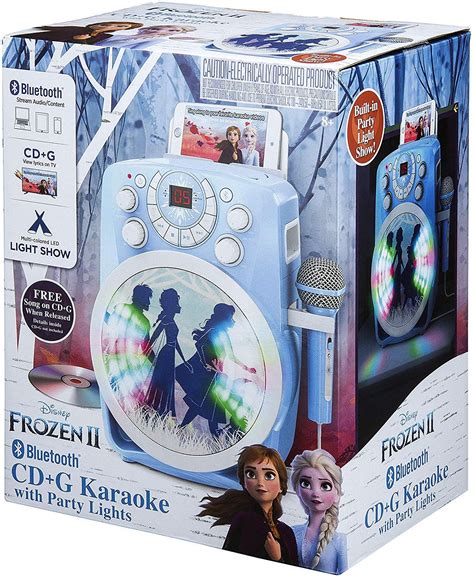 Disney Frozen 2 Bluetooth Cdg Karaoke Machine With Led Disco Party