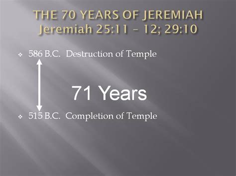 The 70 Years Of Jeremiah Jeremiah 2511 12 2910 Bible Study