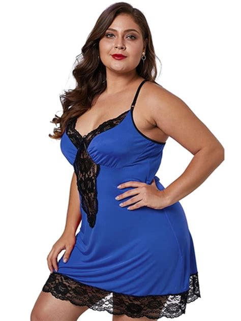 XXLvision Womens Plus Size Lace Slim Babydoll Sexy Lingerie Nightdress