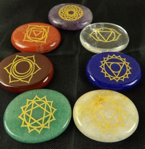 Reiki Crystal Set With 7 Chakra Gemstones Polished Oval Etsy
