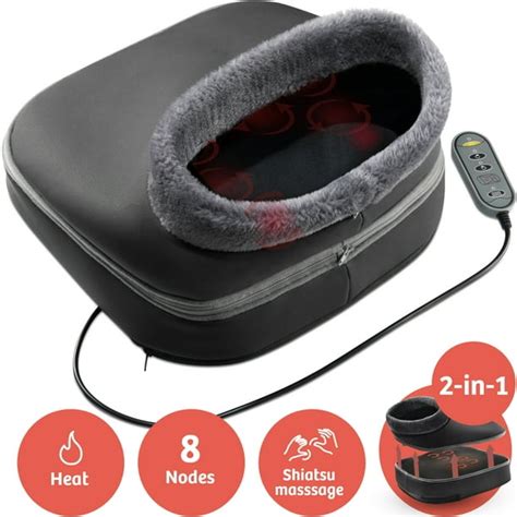Shiatsu Heated Foot And Back Massager With 8 Deep Kneading Massaging Nodes