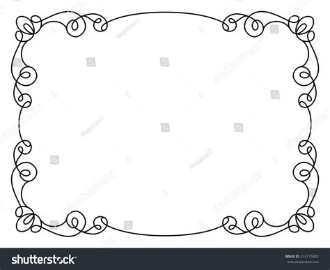 Download Calligraphic Rectangle Frame Simple Frame Ornament Stock ...