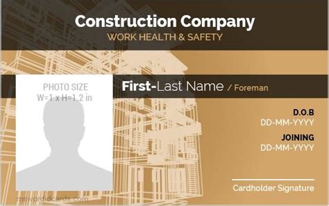 90 Exceptional Construction Workers Photo Id Badges Template Ideas