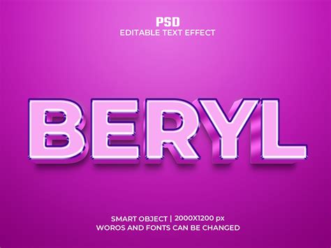 Beryl Editable 3d Text Effect Psd Template By Asadul Haque On Dribbble