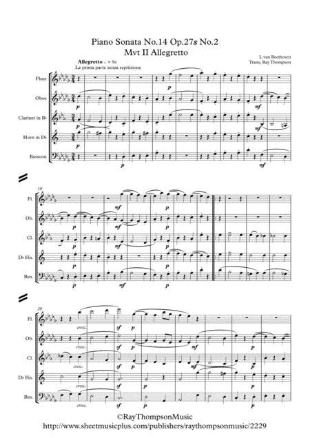 Beethoven Piano Sonata No14 In C Sharp Minor Op 27 No2 Moonlight