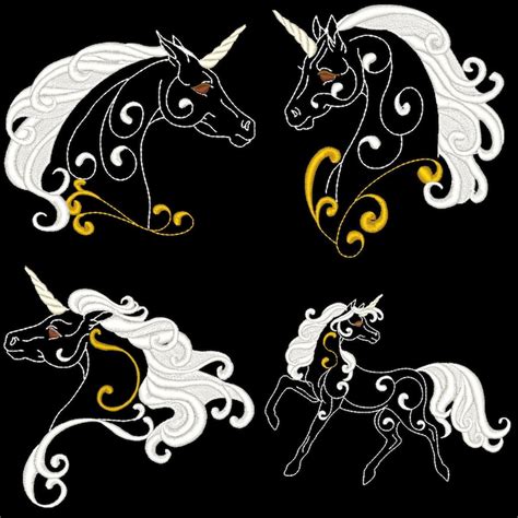 Fantasy Unicorns 5inch 10 Machine Embroidery Designs Etsy