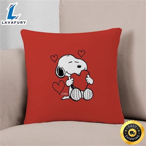 Valentine Day Peanuts Snoopy Heart Everyday Pillow Lavafury