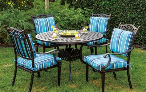 One important consideration, no matter your. Patio Furniture Dining Set Cast Aluminum 42" or 48" Round Dining Table 5pc Charleston
