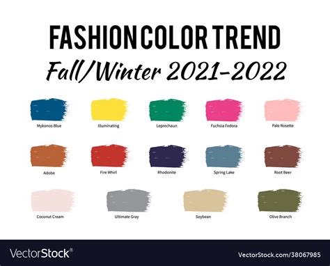 Fashion Color Trend Autumn Winter 2021 2022 Vector Image