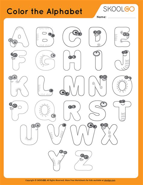 Printable Color The Alphabet Worksheets Printable Alphabet Worksheets