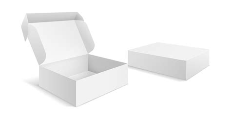 Realistic Packaging Boxes Paper Blank White Box Carton Empty Mockup