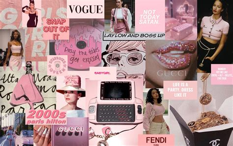 Neon Pink Aesthetic Collage Wallpaper Laptop Halvedtapes