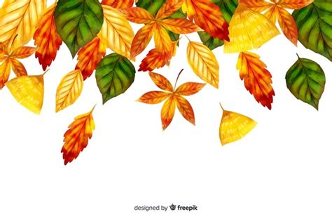 Free Vector Autumn Leaves Background Watercolor Style
